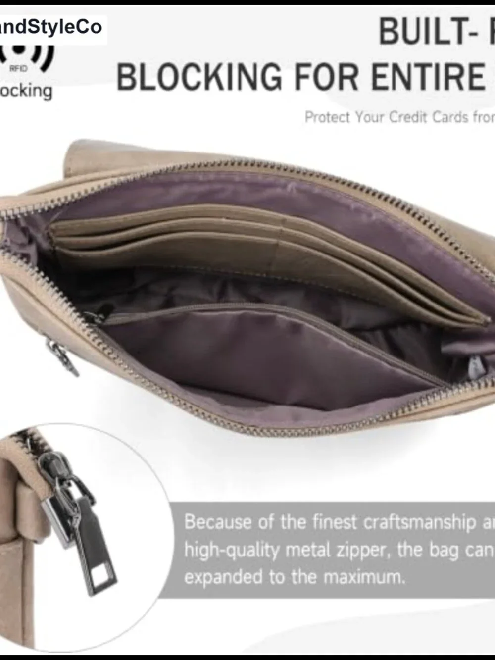 RFID Blocking PU Leather Convertible Wristlet Wallet Crossbody Clutch for Women